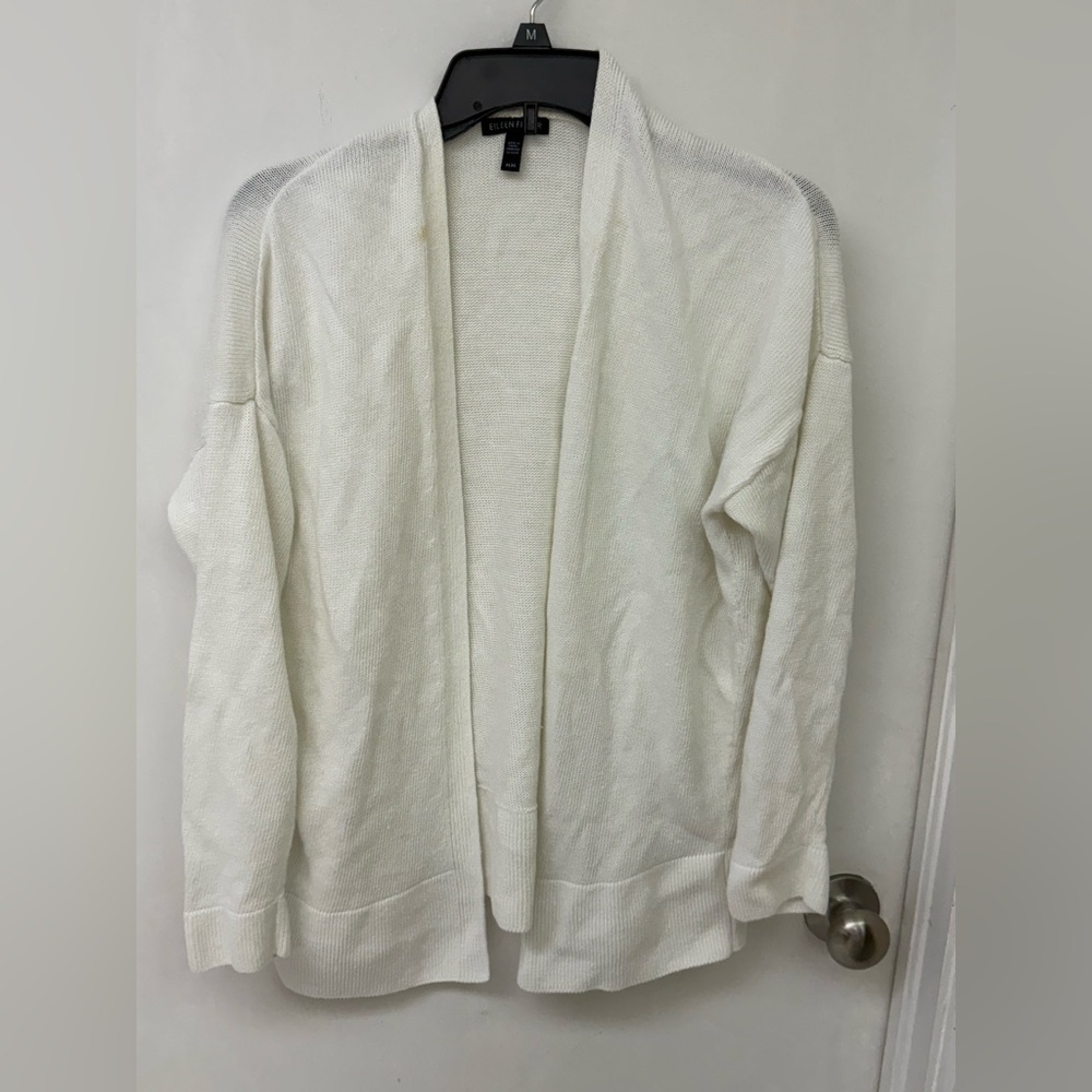 Eileen Fisher Cream Knit Cardigan Size M